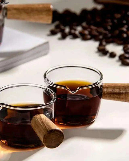 Elegant Borosilicate Glass Sauce Bowl with Wooden Handle