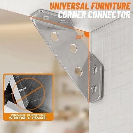 Thickened Stainless Steel 90° Angle Bracket — Furniture & Cabinet Connector