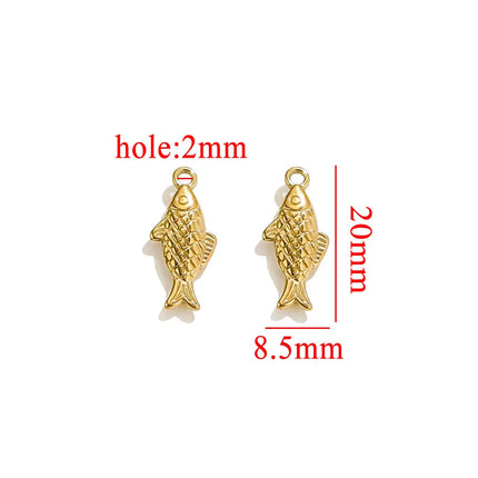 5PCS Stainless Steel Lobster Charms Mermaid Crab Connectors Gold-Plate