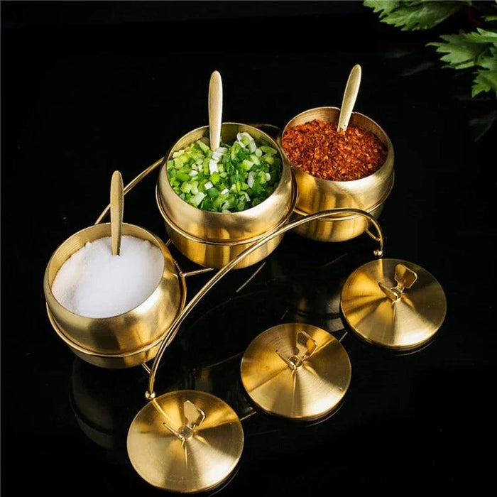 Sleek Stainless Steel Spice Organizer Set for a Contemporary Kitchen