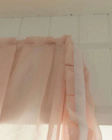 Self-Adhesive Linen Half Curtains - Chic Short Drapes for Easy Installation and Light Management