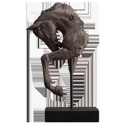 Resin Handicraft Make Old Horse's Head Artificial Animal Sculpture War