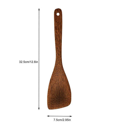 Artisan Japanese Wooden Cooking Utensils Set: Eco-Friendly Thin Spatula and Rice Spoon for Your Kitchen