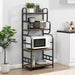 4-Tier Kitchen Bakers Rack with Storage Shelf - Microwave Stand and Spice Organizer