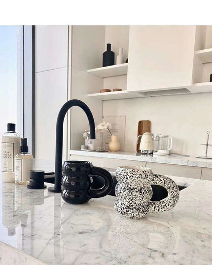 Whimsical Tire-Designed Ceramic Coffee Mug Featuring Playful Girl Illustration