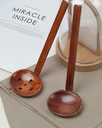 Artisan Extra-Large Japanese Wooden Ladle for Ramen and Soup Serving