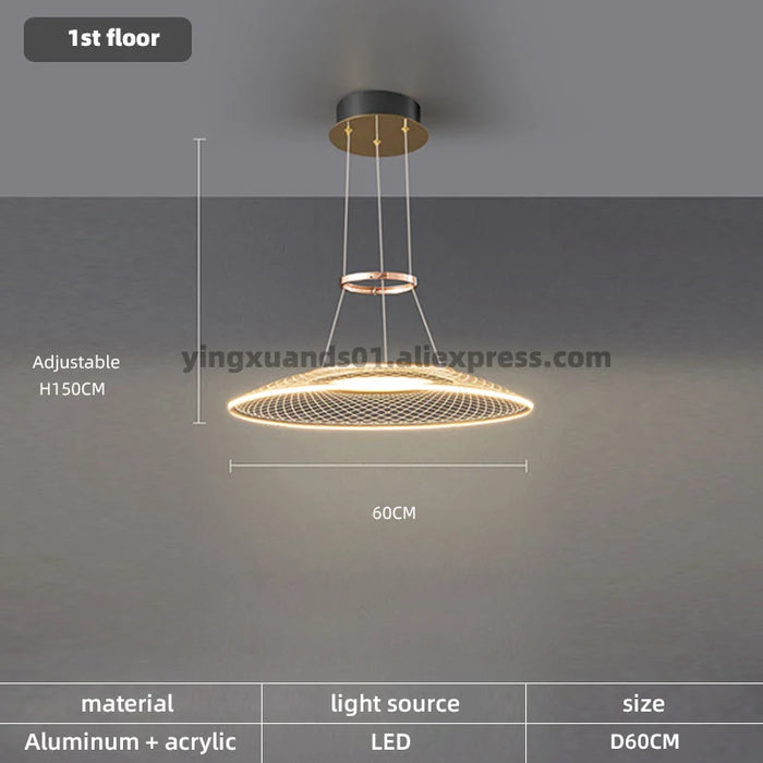 Elegant LED Pendant Chandelier with Customizable Lighting Options