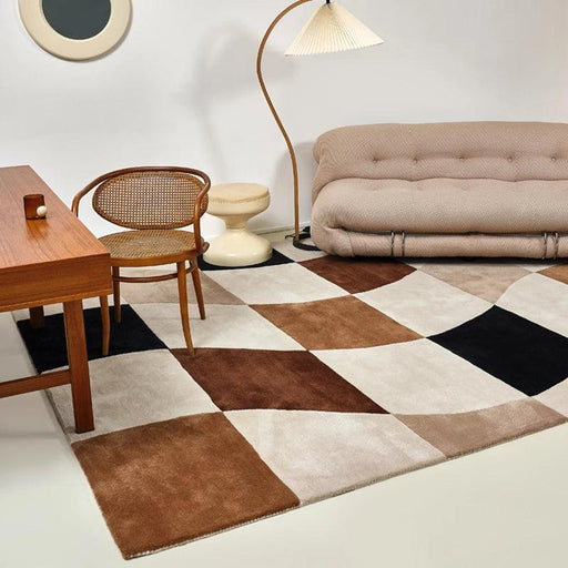 Regal Ruby Luxe Checkerboard Area Rug