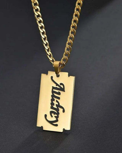 Personalized Unisex Stainless Steel Name Necklace with Chunky Chain