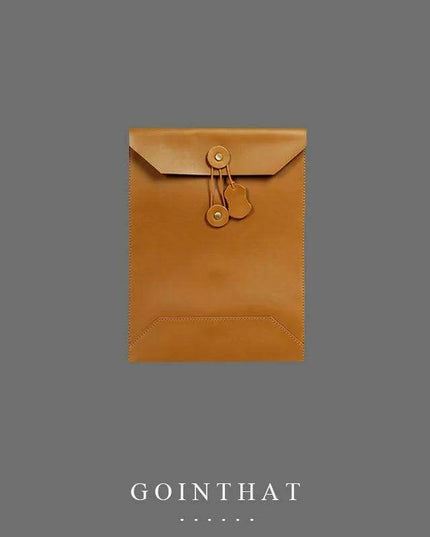 Sleek Leather A4 Document Organizer and Tech Case - Your Essential Business Companion