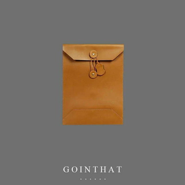 Sleek Leather A4 Document Organizer and Tech Case - Your Essential Business Companion