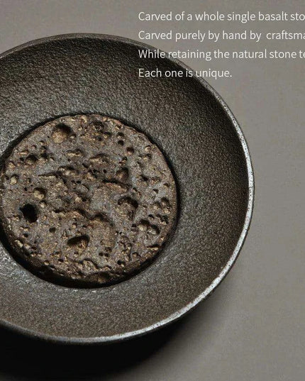 Elegant Nature Stone Tea Tray Set with Teapot Trivet and Water Reservoir for Home Aesthetics