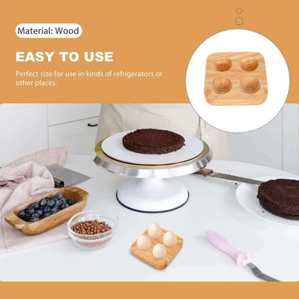 Charming Rustic Wooden Egg Organizer for Kitchen and Fridge Storage