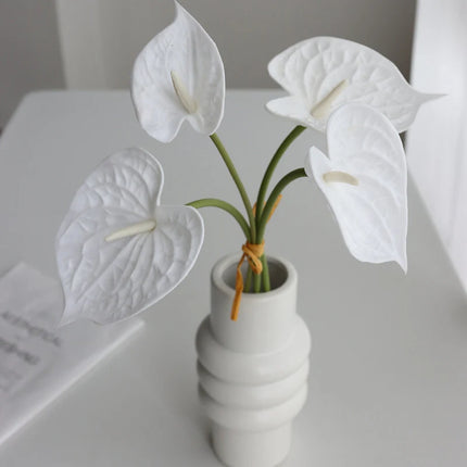 Bling Bling Case Luxury 4Pcs Real Touch White Anthurium Flowers