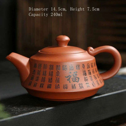 Handcrafted Purple Clay Teapot - Authentic