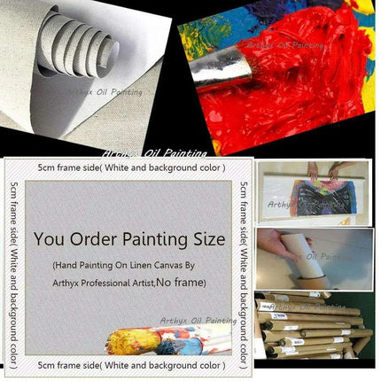 Hand-Painted Abstract Oil Canvas: Artistic Elegance for Chic Home Decor