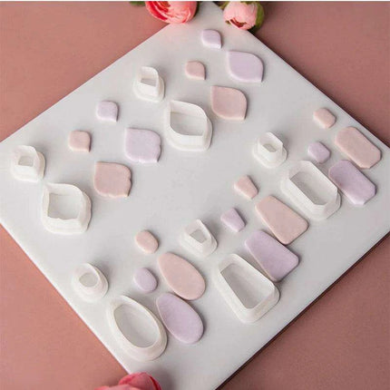 Geometric Elegance Polymer Clay Cutting Tools - Essential for Creative Makers