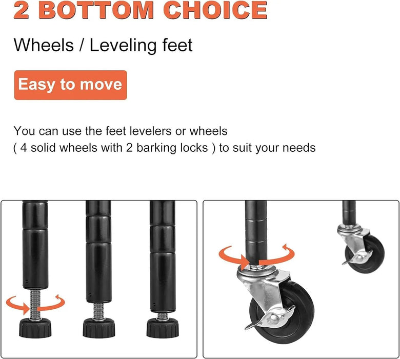 Heavy-Duty Adjustable Metal Storage Rack with 6000 lbs Capacity and Versatile Shelving Options