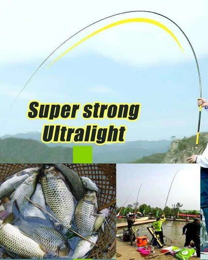Premium Carbon Fiber Telescopic Fishing Rod for Freshwater Adventures - Adjustable Lengths from 2.7 to 7.2 Meters