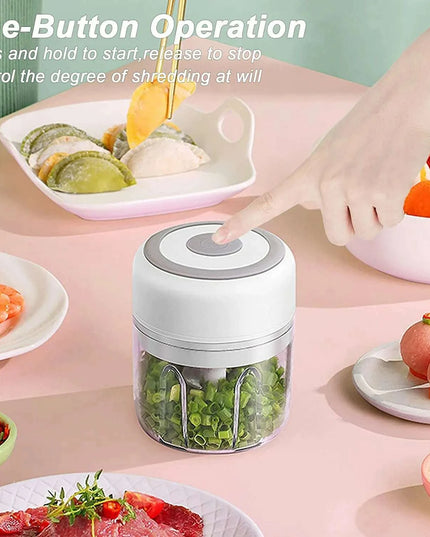 Compact Electric Garlic Chopper with Quick-Slice Technology and Adjustable Capacity