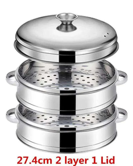 Bamboo Steamer Pot Combo with Stainless Steel Accessories for Ultimate Steaming