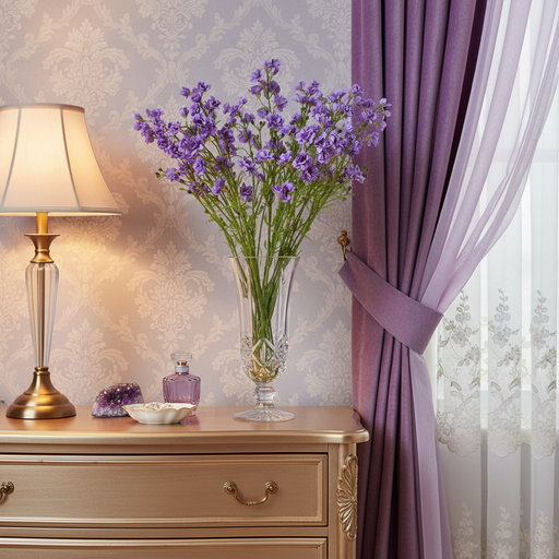 Latex Delphinium Artificial Flowers — Set of 5