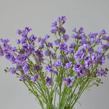 LINANUO 5pcs Luxury Violets Artificial Flowers - Moisturizing Latex De