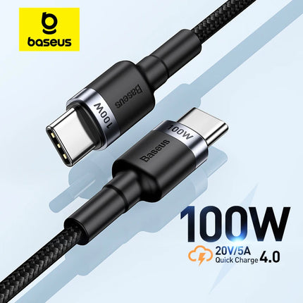 Baseus USB Type C To USB C Cable For iPhone 17 16 100W/5A PD Fast Charging Charger Cord For Macbook Xiaomi Samsung Type-C Cable baseus-usb-type-c-to-usb-c-cable-for-iphone-17-16-100w-5a-pd-fast-charging-charger-cord-for-macbook-xiaomi-samsung-type-c-cable