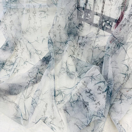 Lantingjiyu Snowflake Chiffon Tablecloth — New Chinese Ink Landscape, Tea Room & Study