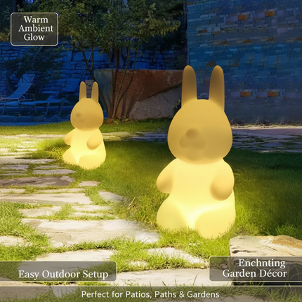 Luminous Rabbit LED Garden Lamp — Solar & Plug-In Outdoor Light