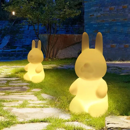 Luminous Rabbit LED Garden Lamp — Solar & Plug-In Outdoor Light