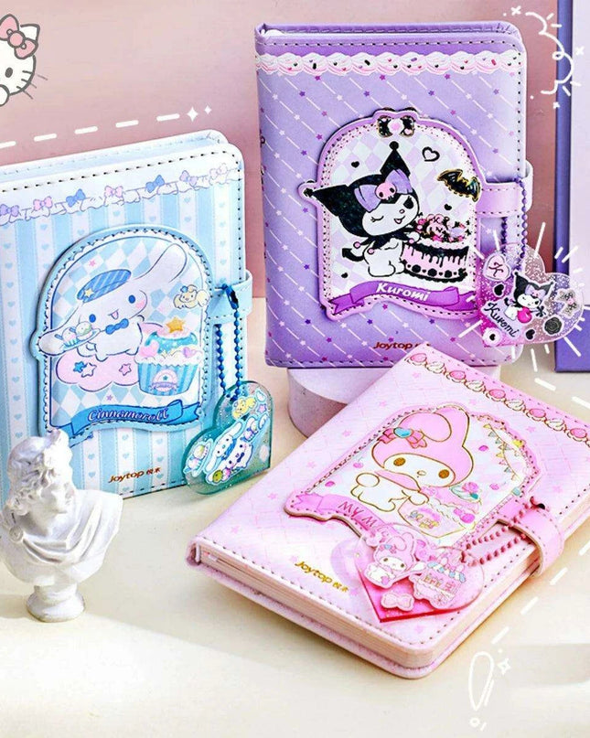 Enchanting Kawaii 6-Ring Journal with Heart and Moon Design