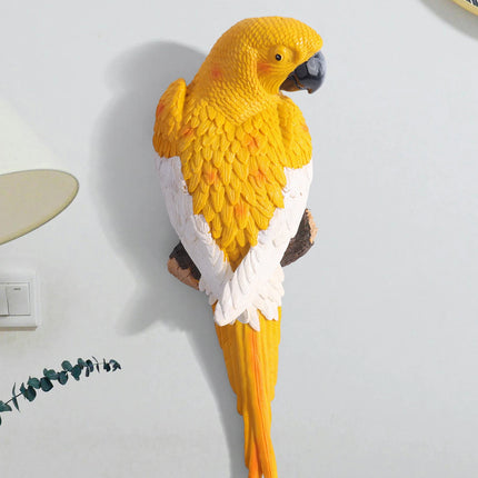 Shop1102962948 Lifelike Wall-Mounted Parrot Sculpture for Garden Decor