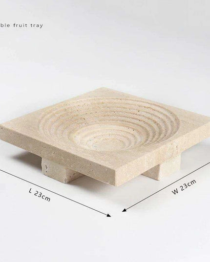 Sophisticated Travertine Serving Tray: A Chic Storage and Decor Essential