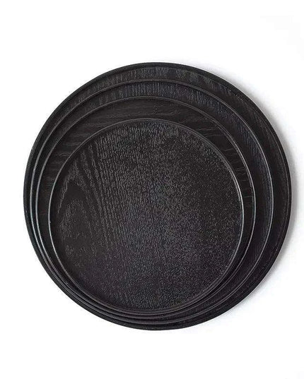 Elegant Round Wooden Tea Tray for Chinese Kung Fu Tea and Snacks