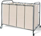 4-Section Portable Laundry Organizer with Waterproof Bags for Effortless Sorting
