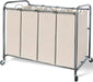 Sorter 4 Section, Hamper with Wheels, Laundry Basket Sorter, Laundry Separator Hamper, Laundry