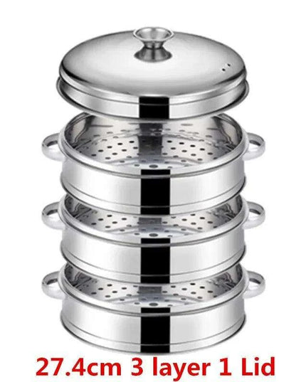 Bamboo Steamer Pot Combo with Stainless Steel Accessories for Ultimate Steaming