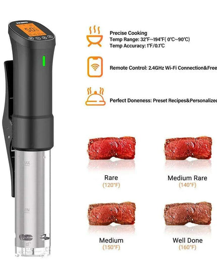Smart Wi-Fi Sous Vide Immersion Cooker - INKBIRD Culinary ISV-200W Stainless Steel