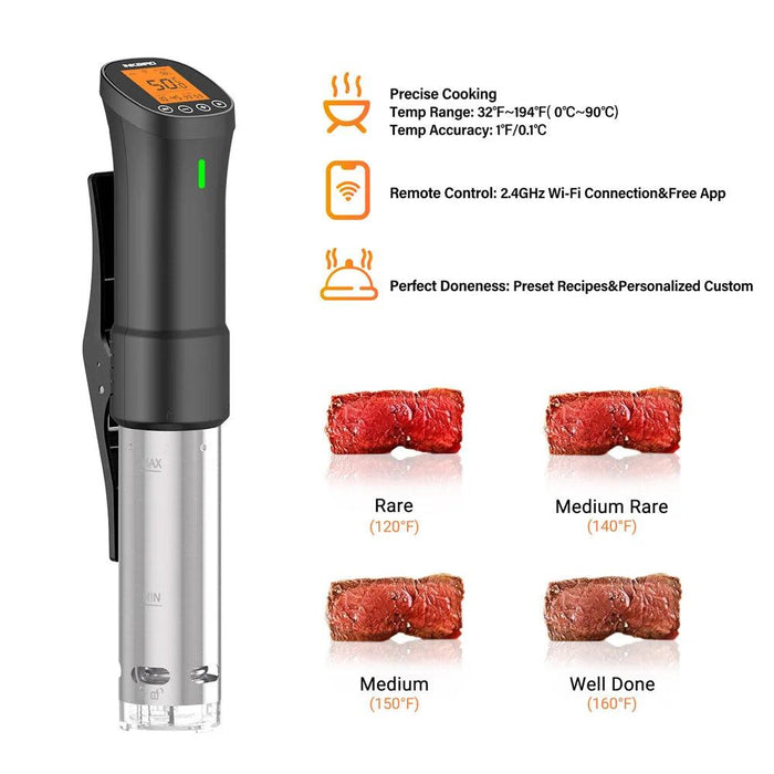 Smart Wi-Fi Sous Vide Immersion Cooker - INKBIRD Culinary ISV-200W Stainless Steel