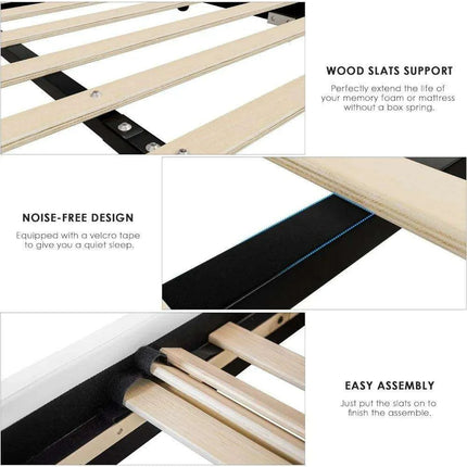 Modern Adjustable Curved Headboard Stainless Steel Bed Frame