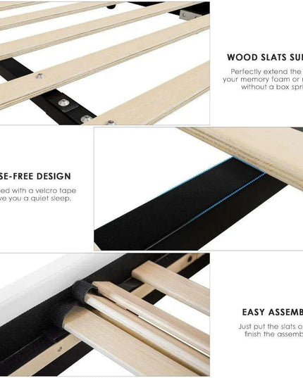 Modern Adjustable Curved Headboard Stainless Steel Bed Frame