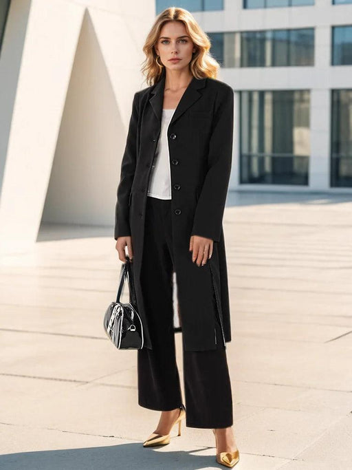 Chic Asymmetric Waist Trench Coat with Contemporary Flair - Autumn 2024 Collection