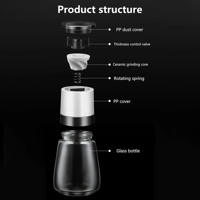 Adjustable Ceramic Spice Grinder with Custom Coarseness Control