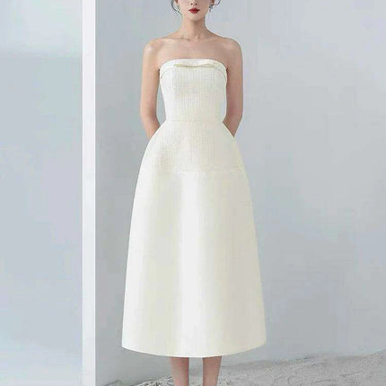 Chic 2-Piece Elegant Dress Set with Bowknot High Waist and Short Coat for Summer 2024