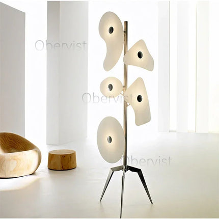 Scandinavian LED Color Changing Floor Lamp — Acrylic Orbital