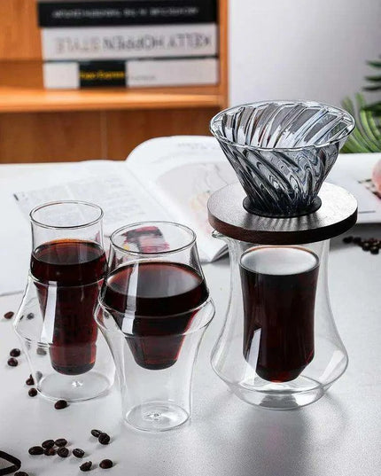 Artisan Japanese Double Insulated Coffee Glass Mug