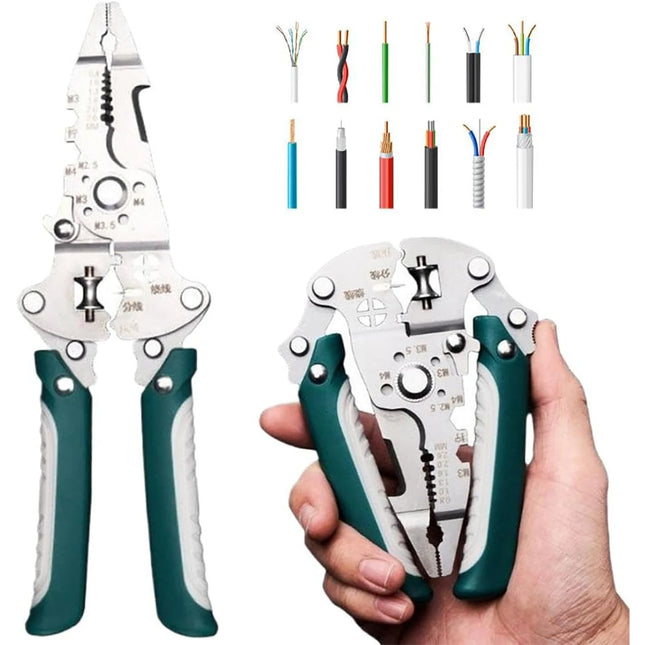 Foldable 18-in-1 Wire Stripping Pliers & Crimping Tool