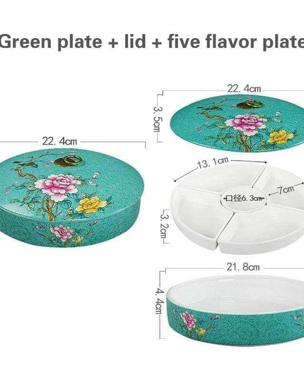 Elegant Five-Section Ceramic Serving Bowl for Gourmet Dining