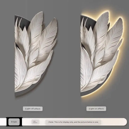 Modern Feather LED Wall Lamp – Mural Sconce for Living Room & Hallway